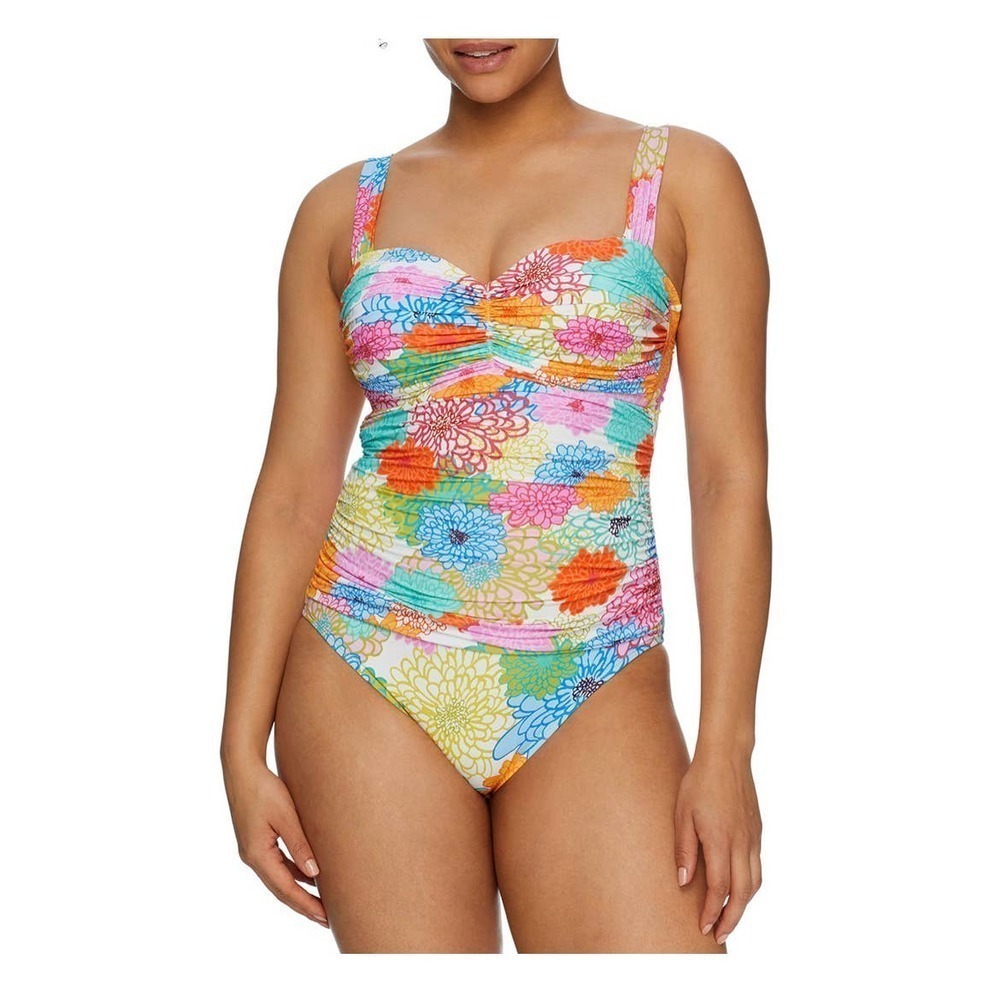Bleu Rod Beattie Womens Fresh Picks Shirred Underwire One-Piece Style